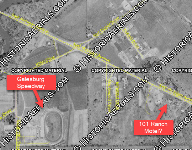 101 Ranch Motel and Restaurant - From Historical Aerial